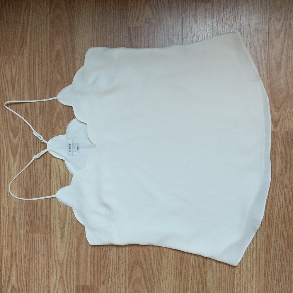 J. Crew Scalloped Spaghetti Top Size 8 - Picture 5 of 10